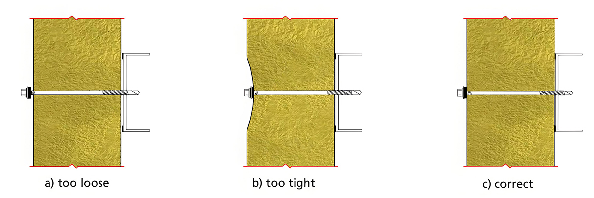 sandwich panel fixing screw برغي تثبيت لوحة الساندويتش